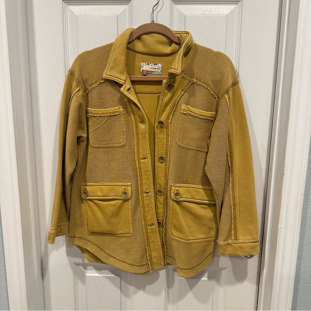Anthropologie Pilcro Distressed Jacket
Shacket Mustard Yellow Fleece XS